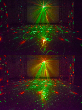 Лазерный проектор - дискошар музыкальный Party Light Box с пультом (RGB laser, LED, 120°)-5